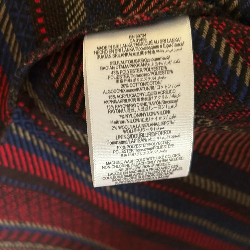 BCBGeneration Red and Blue long vest jacket with Striking Stripes - Picture 7 of 7